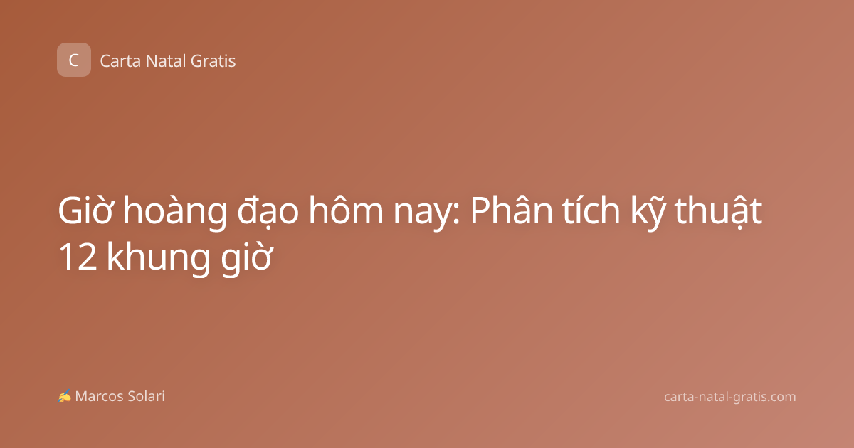 Giờ hoàng đạo hôm nay: Phân tích kỹ thuật 12 khung giờ