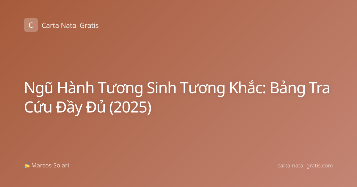 Ngũ Hành Tương Sinh Tương Khắc: Bảng Tra Cứu Đầy Đủ (2025)
